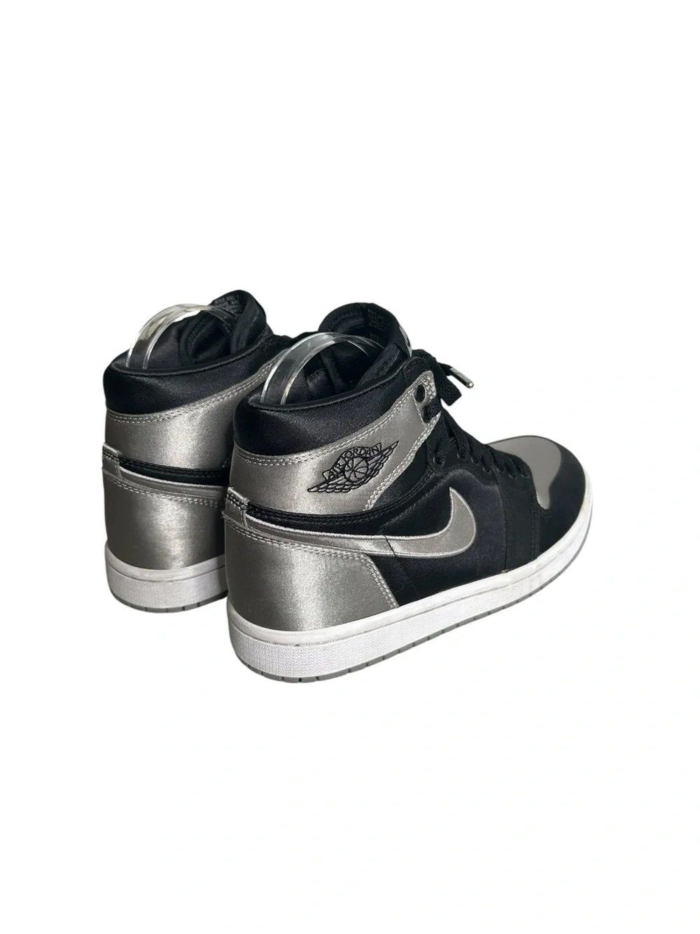 Air Jordan 1 Retro High OG Satin Shadow Black Silver Sneakers Women’s Size 7